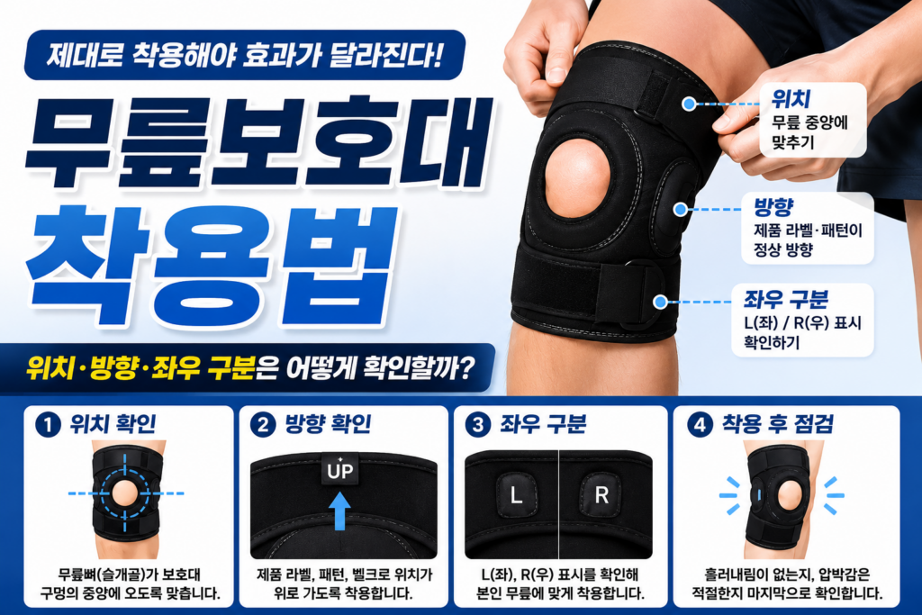 무릎보호대 착용법_ 위치·방향·좌우 구분은 어떻게 확인할까? 제품 이미지