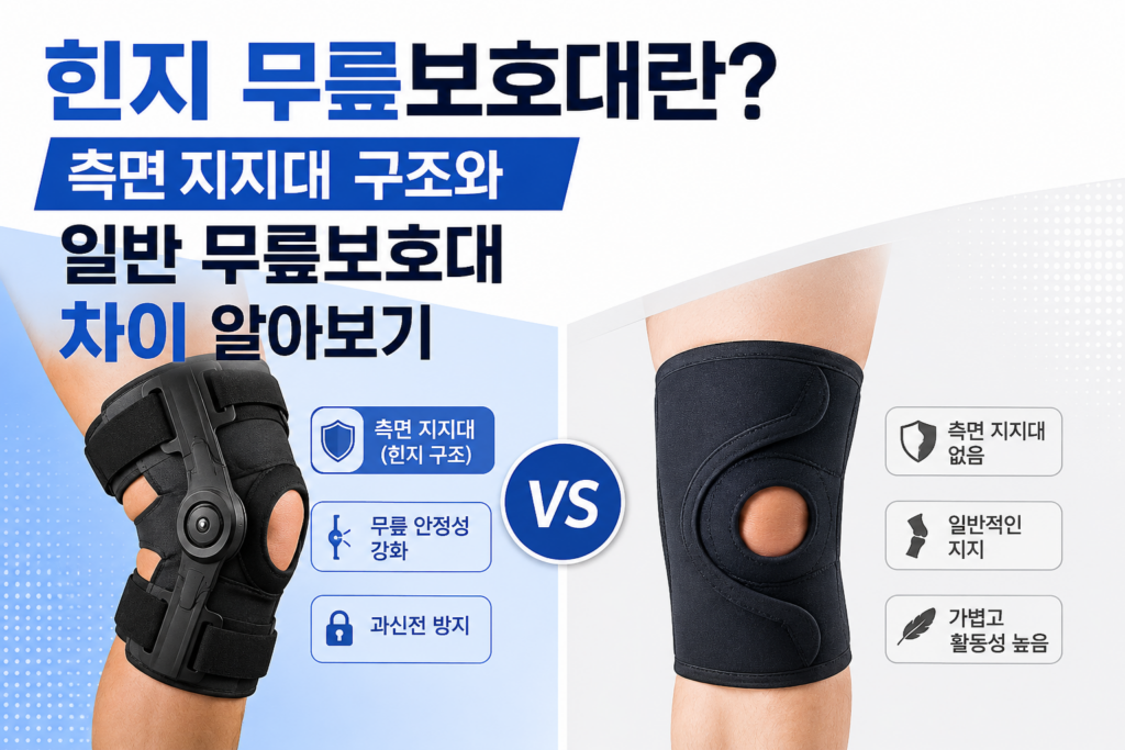 힌지 무릎보호대란?, 측면 지지대 구조와 일반 무릎보호대 차이 알아보기 제품 이미지